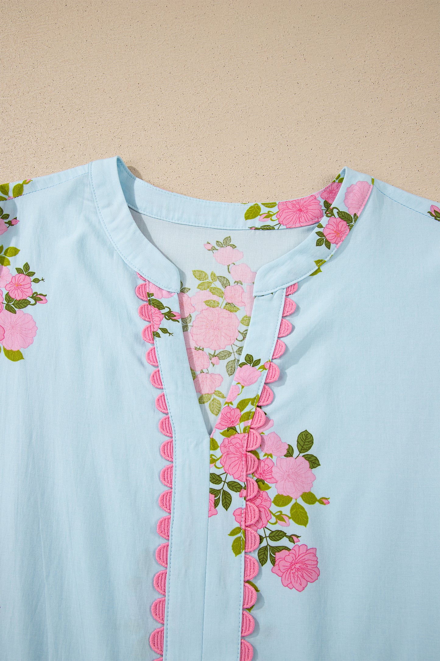 Women's Sky Blue Flutter Short Sleeve Floral Summer Maxi Dress