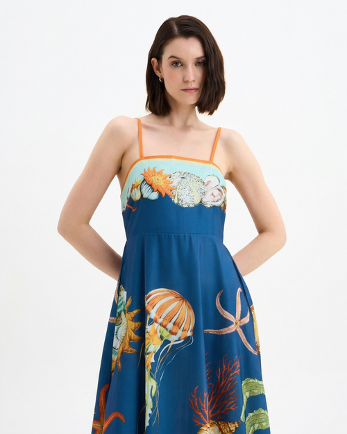 Adriana Women’s Summer Midi Dress in Blue