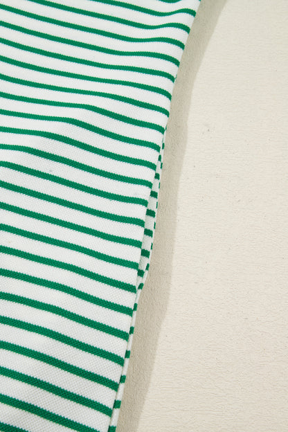 Women's Green Stripe Summer Mini Dress with Pockets