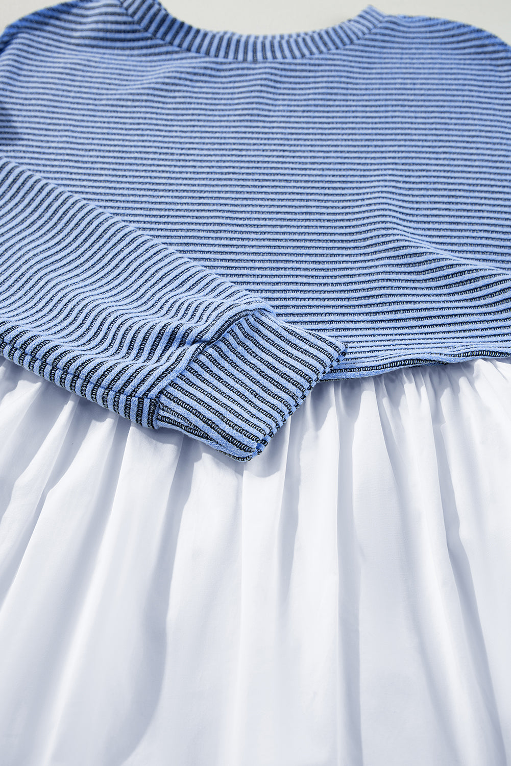 Women's Blue Stripe High Waist Summer Mini Dress