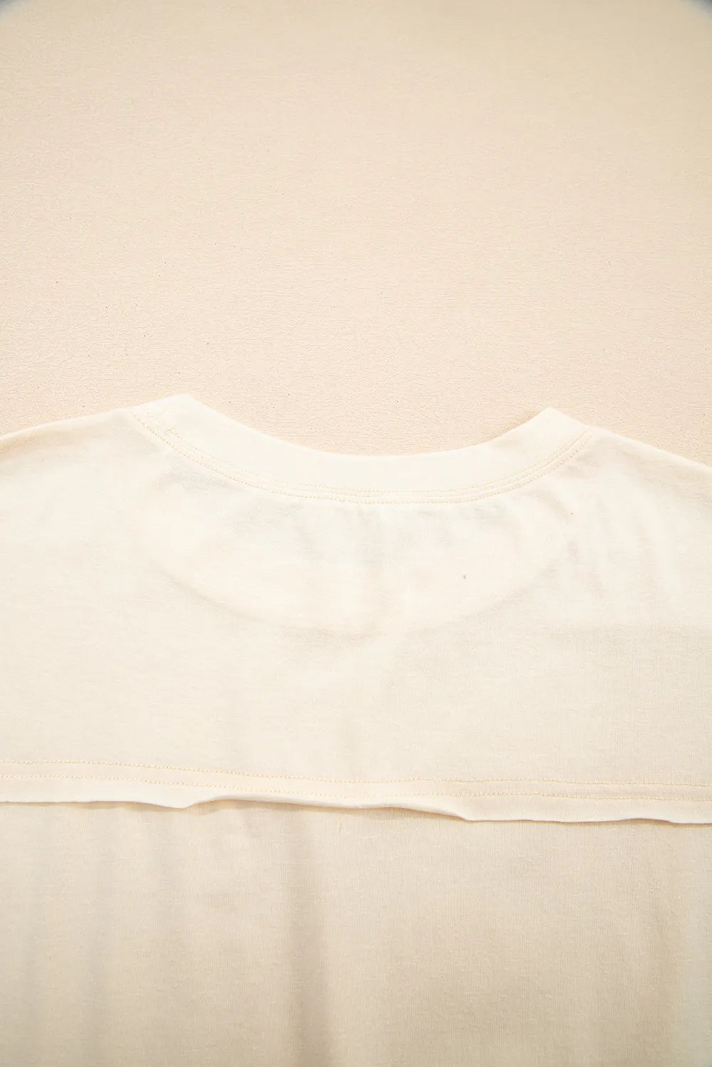 Apricot Floral Patch Loose Fit T-Shirt