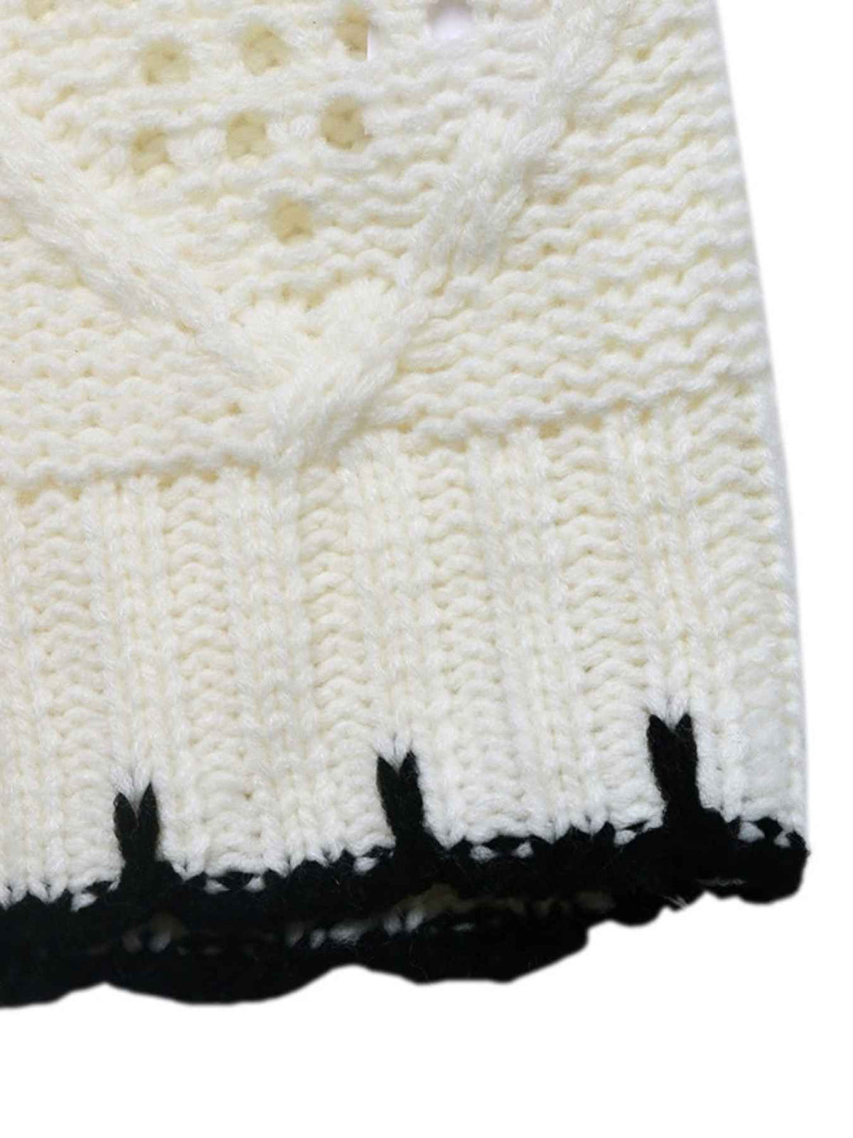 Contrast Stitch Patchwork Cable Knit Jumper