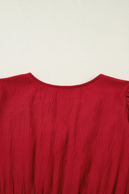 Women's Red Long Sleeve Summer Maxi Dress