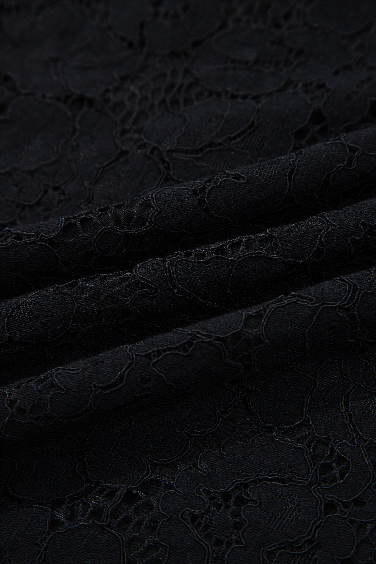Women's Black Floral Lace Overlay Short Sleeve Summer Maxi Dress