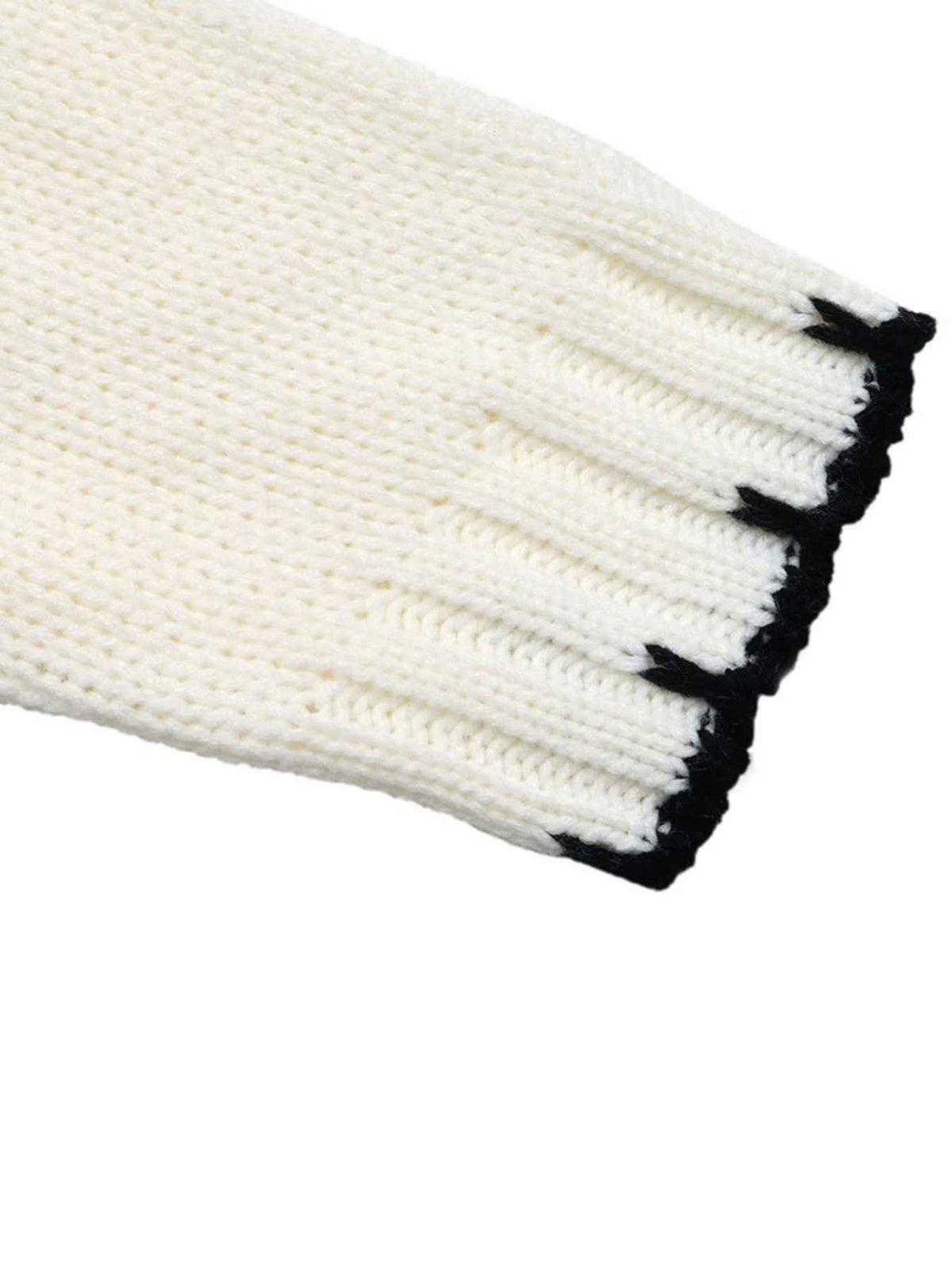 Contrast Stitch Patchwork Cable Knit Jumper