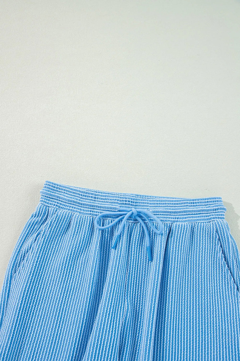 Textured Knit Lounge Co-ord Set – Wide Leg Trousers & T-Shirt