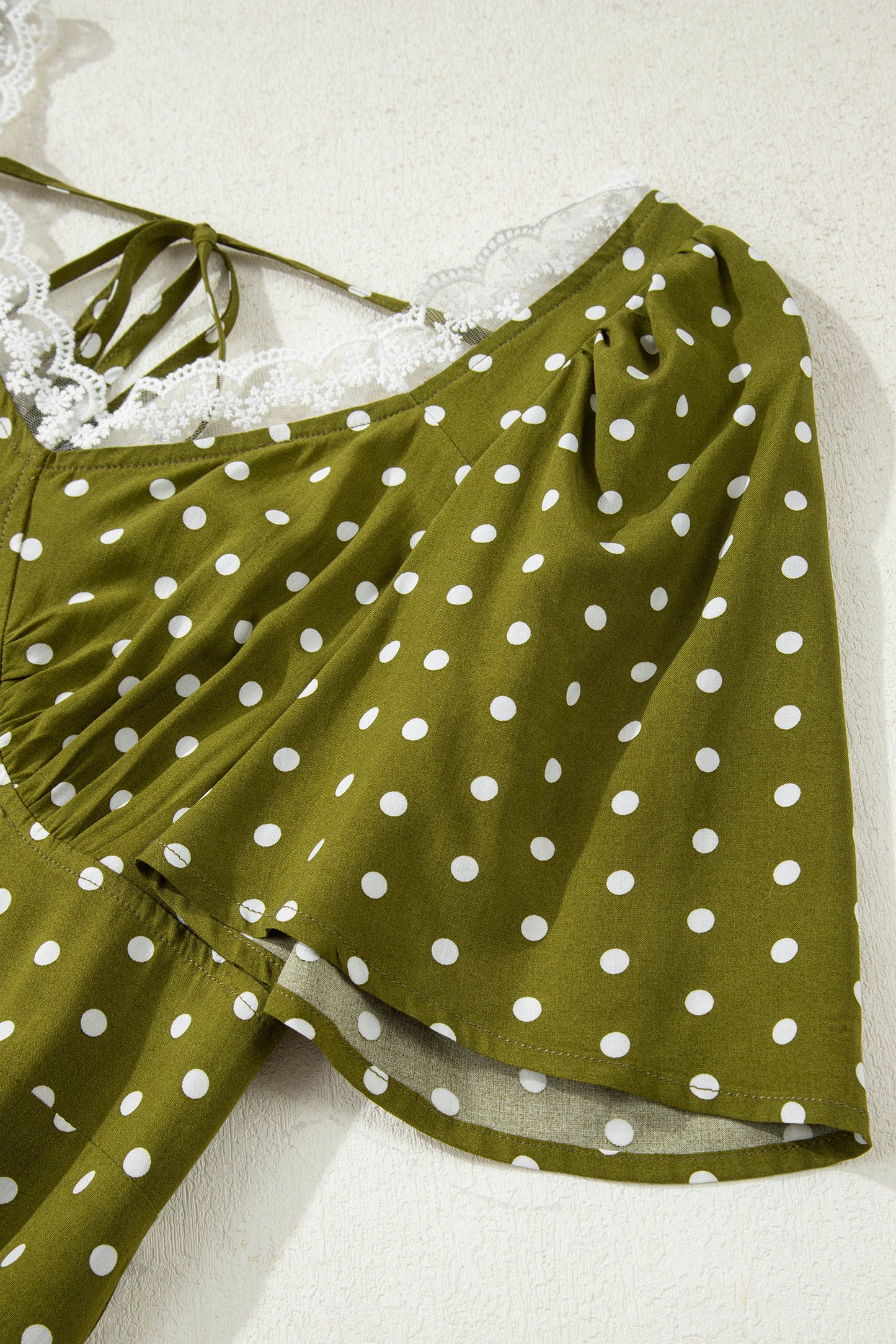 Women's Green Polka Dot High Waist Summer Maxi Dress