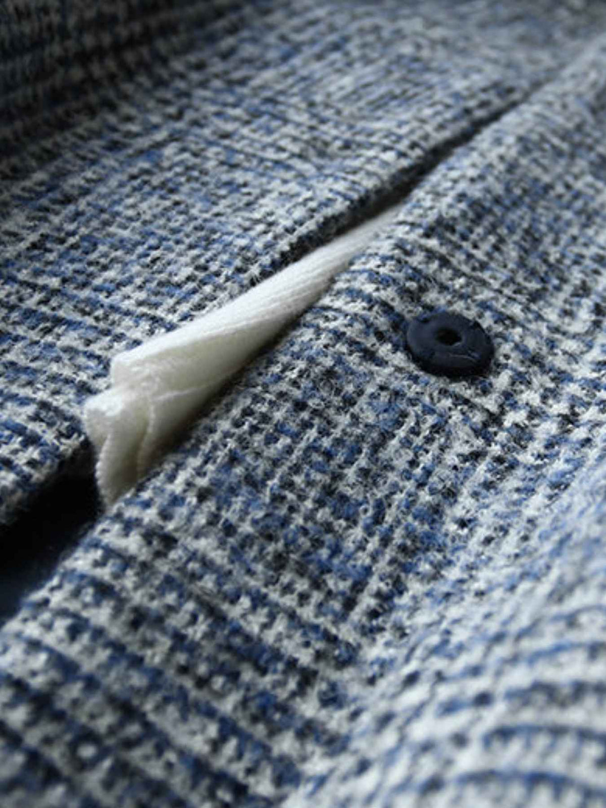 Stand Collar Snap Front Check Cape Coat