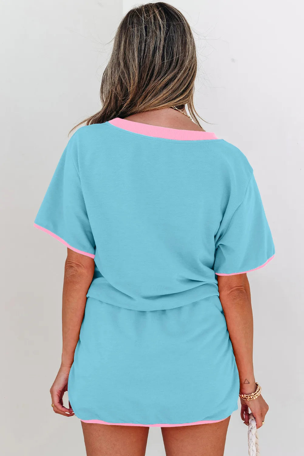 Colourblock Co-ord Set with Drop Shoulder Top and Skort