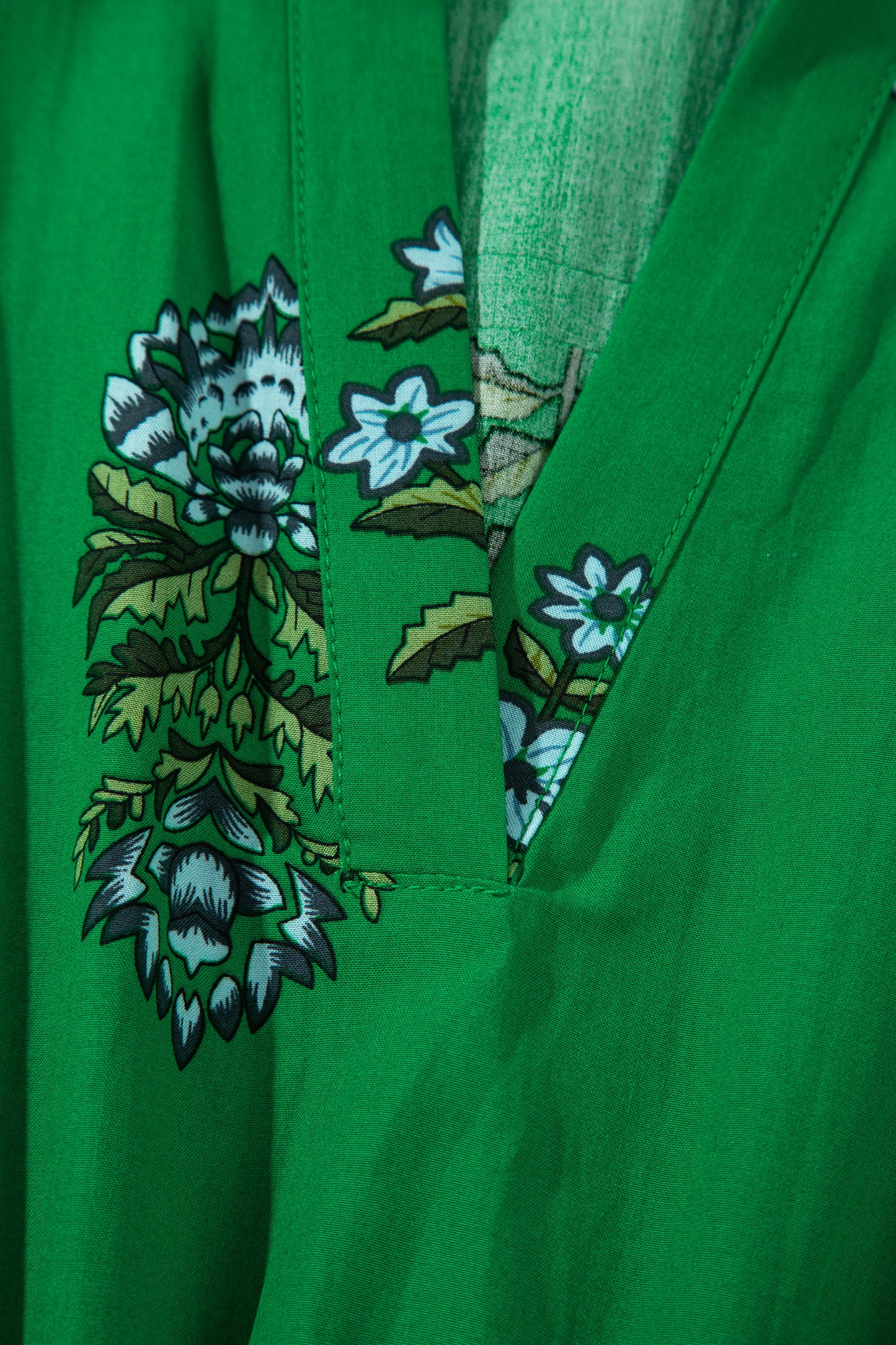 Women's Green Floral High Waist Summer Maxi Dress