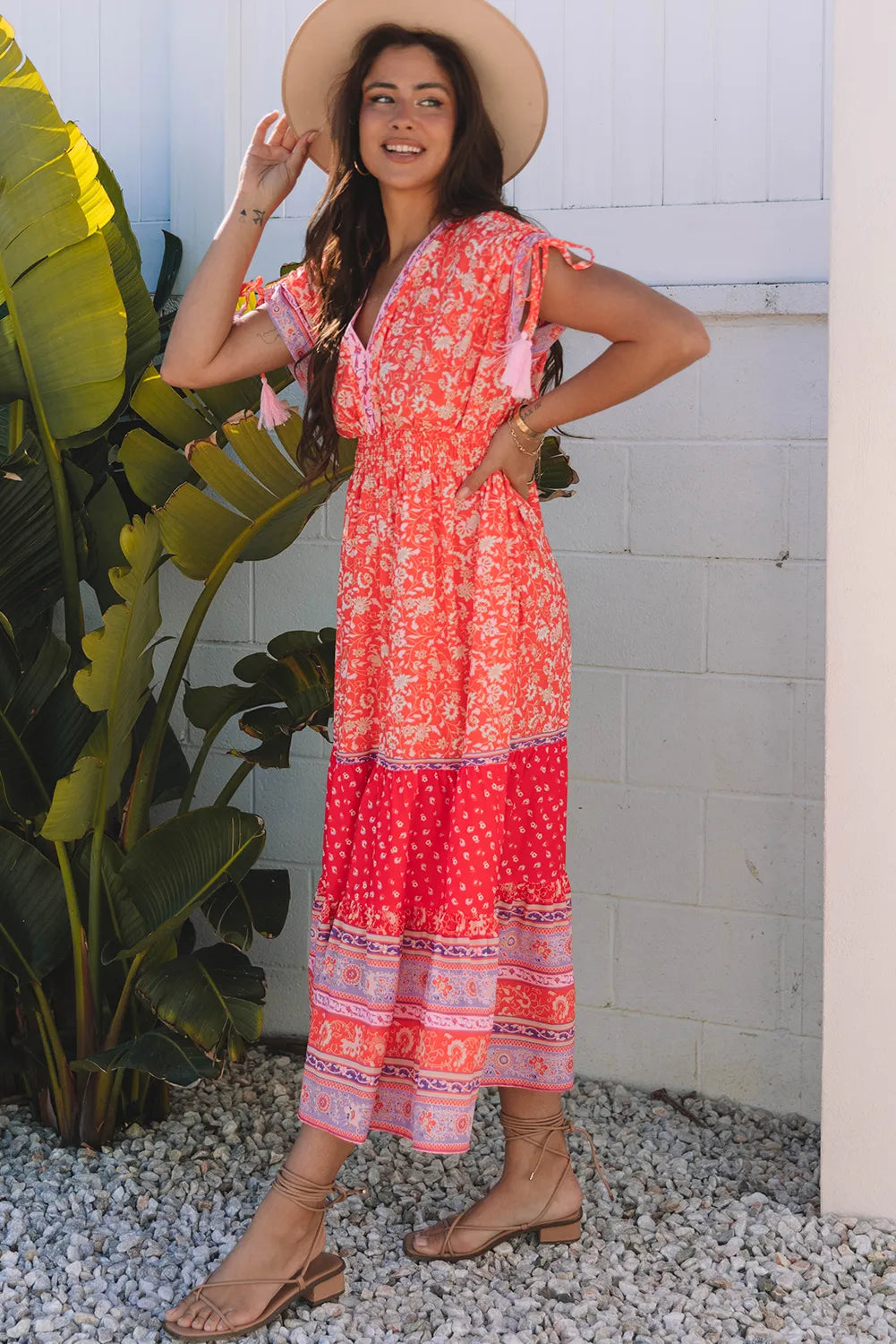 Wild Bloom Empire Waist Maxi Dress