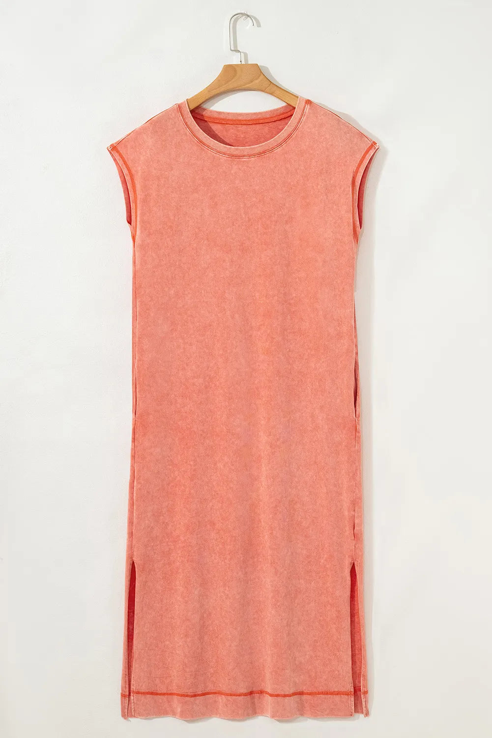 T-shirt Maxi Dress with Side Slits and Pockets