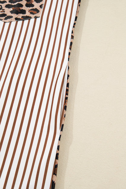 Women's Brown Stripe Summer Maxi Dress