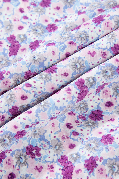 Women's Purple Floral Summer Maxi Dress