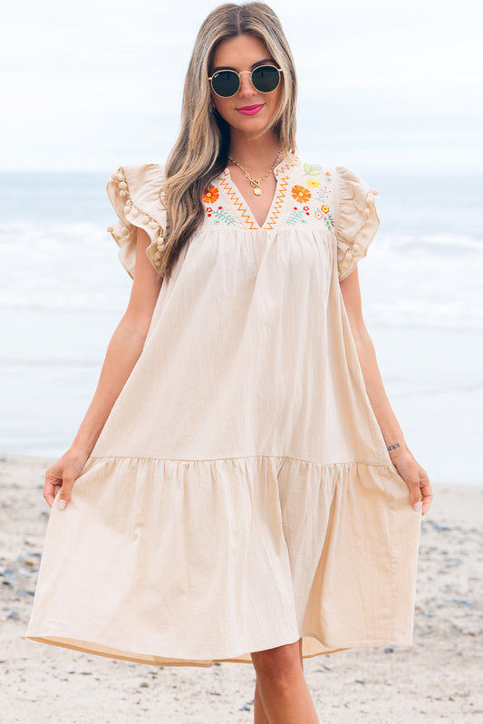 Women's Beige Summer Mini Dress
