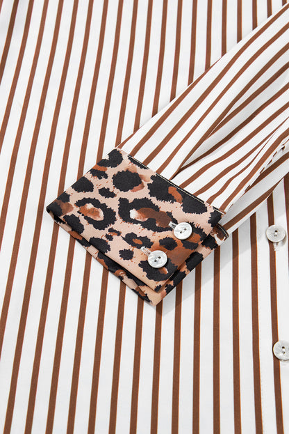 Women's Brown Stripe Summer Maxi Dress
