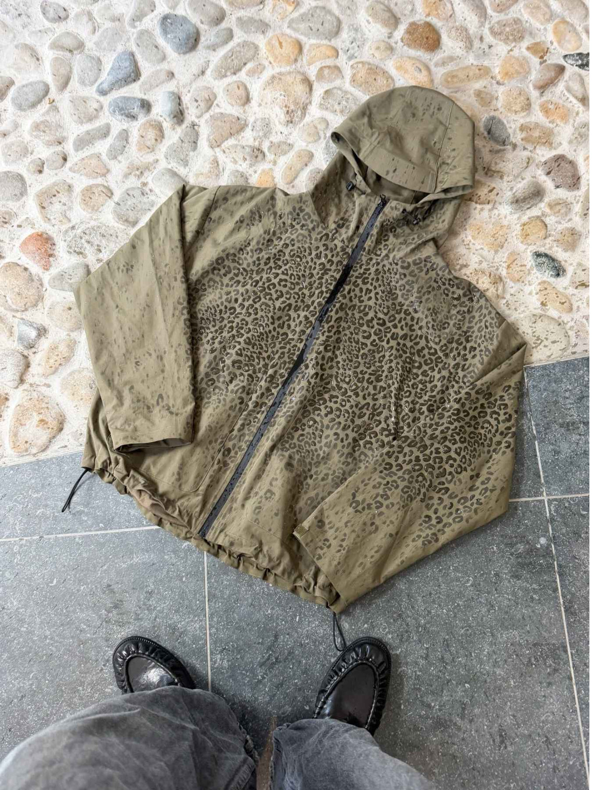 Water Reactive Cheetah Rain Jacket