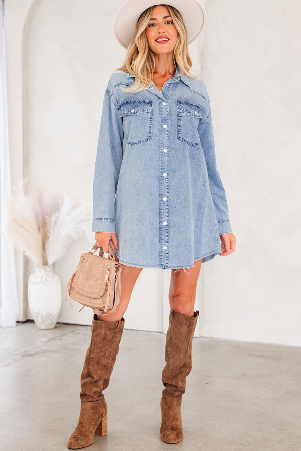 Women's Blue Denim Summer Mini Dress
