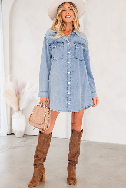 Women's Blue Denim Summer Mini Dress
