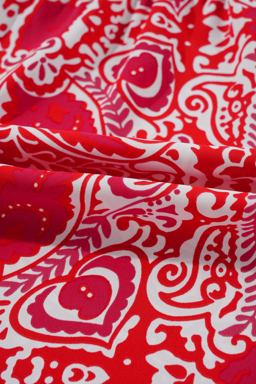 Women's Red Puff Sleeve Summer Maxi Dress