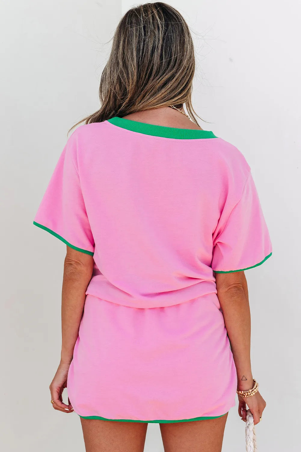 Colourblock Co-ord Set with Drop Shoulder Top and Skort