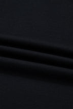 Black Floral Patchwork Short Sleeve T Shirt Loose Maxi Dress