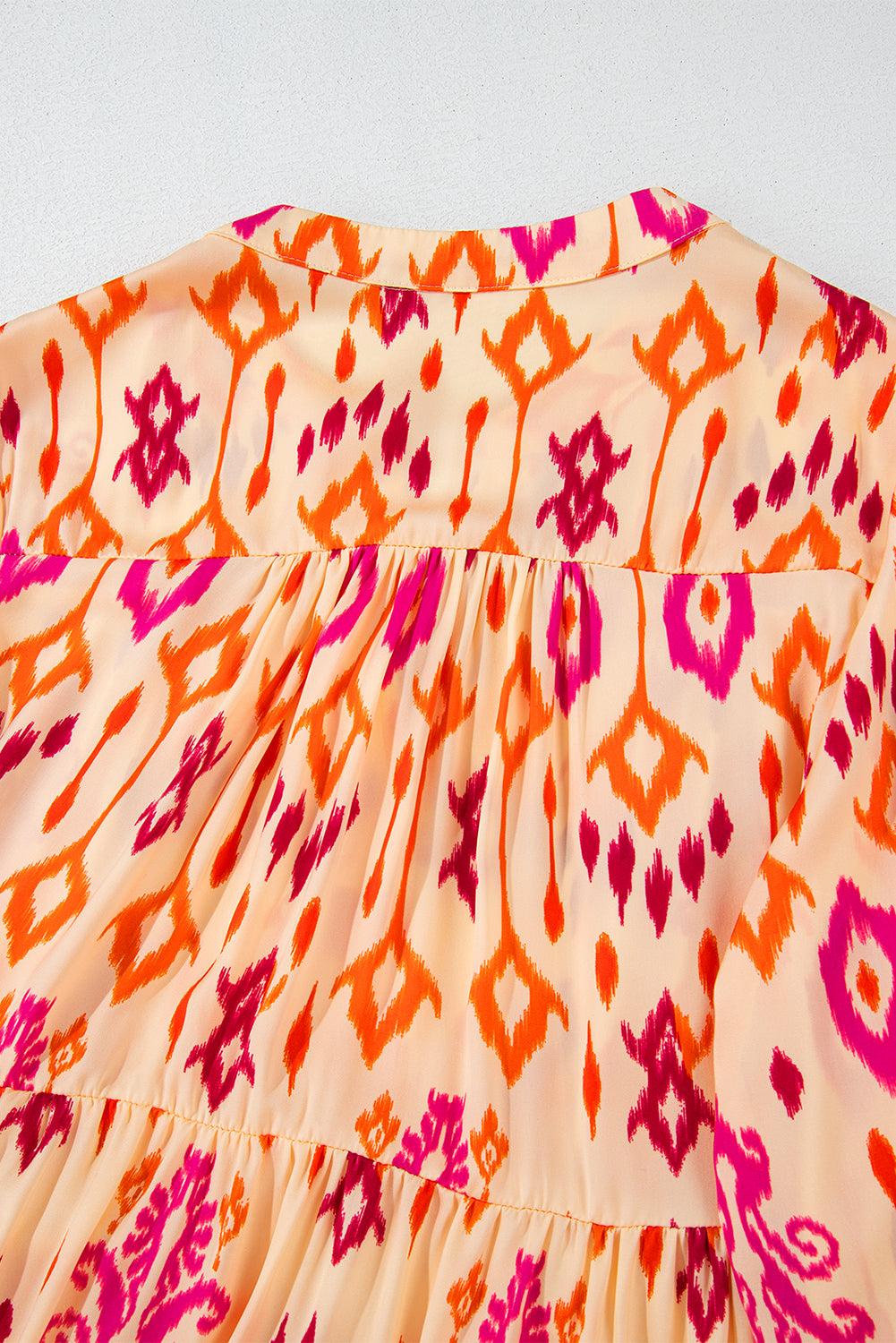 Women's Orange Western Abstract Geometric Summer Midi Dress