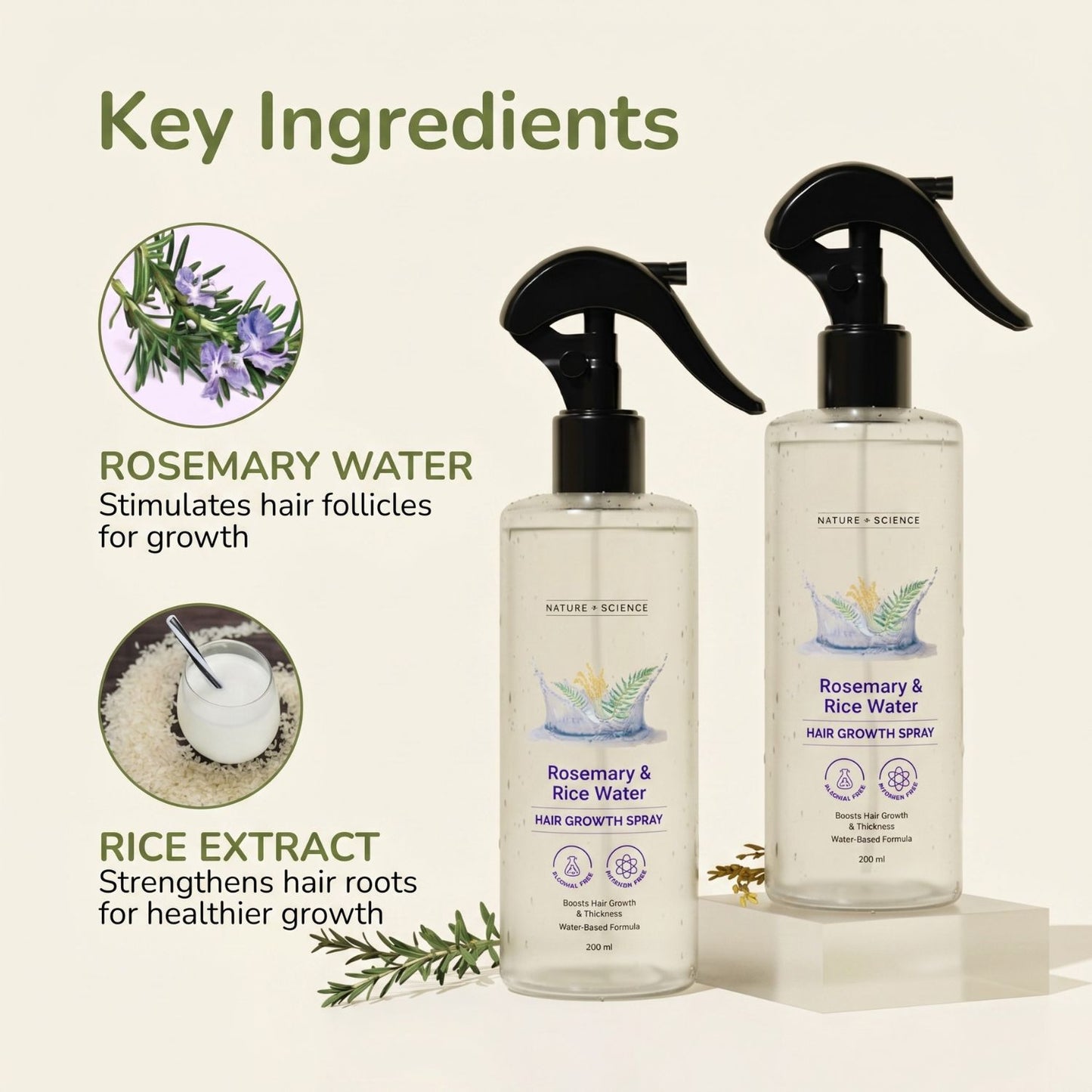Almorio Rosemary & Rice Water Hair Growth Spray