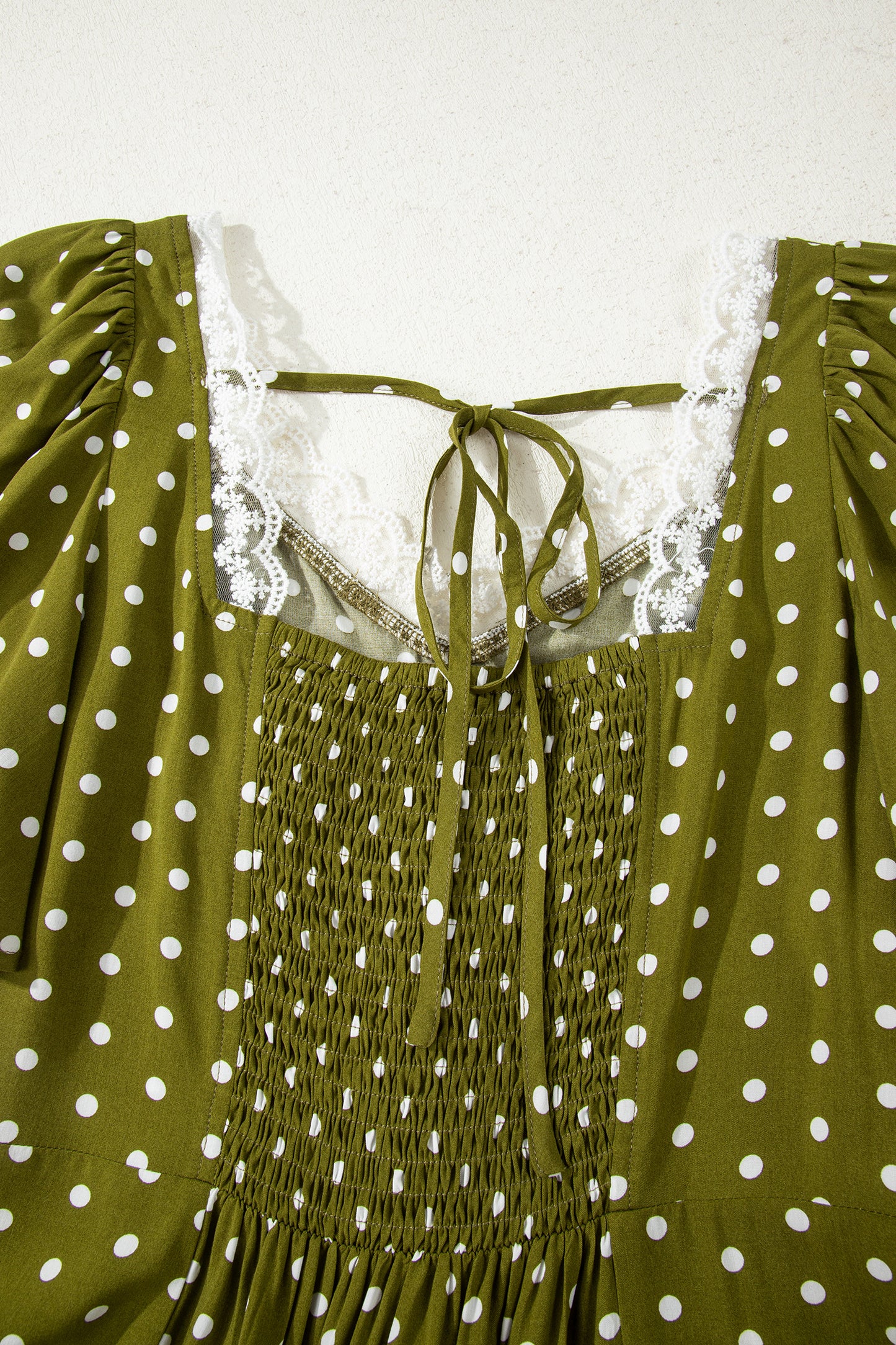 Women's Green Polka Dot High Waist Summer Maxi Dress