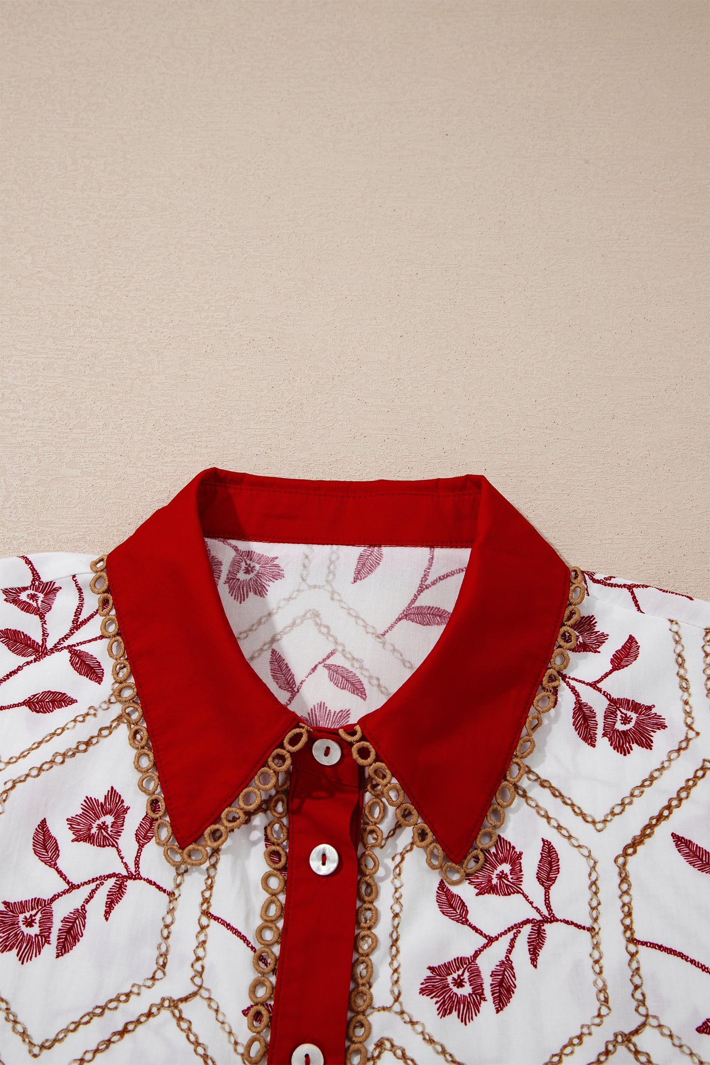 Women's Red Floral Summer Mini Dress