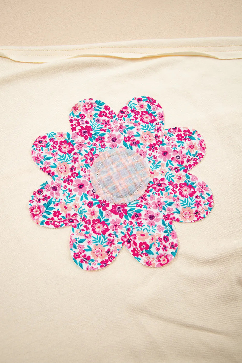 Apricot Floral Patch Loose Fit T-Shirt