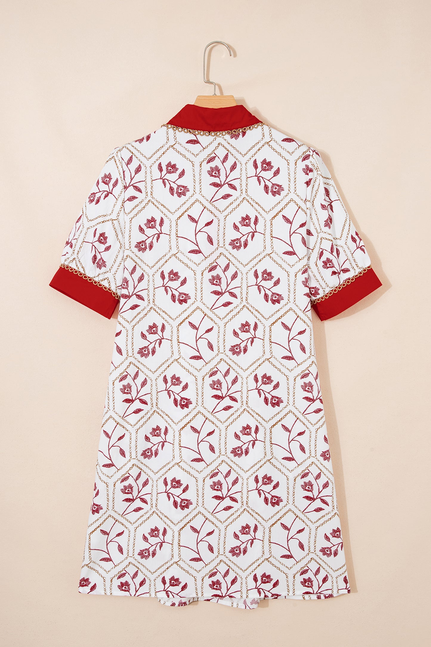 Women's Red Floral Summer Mini Dress