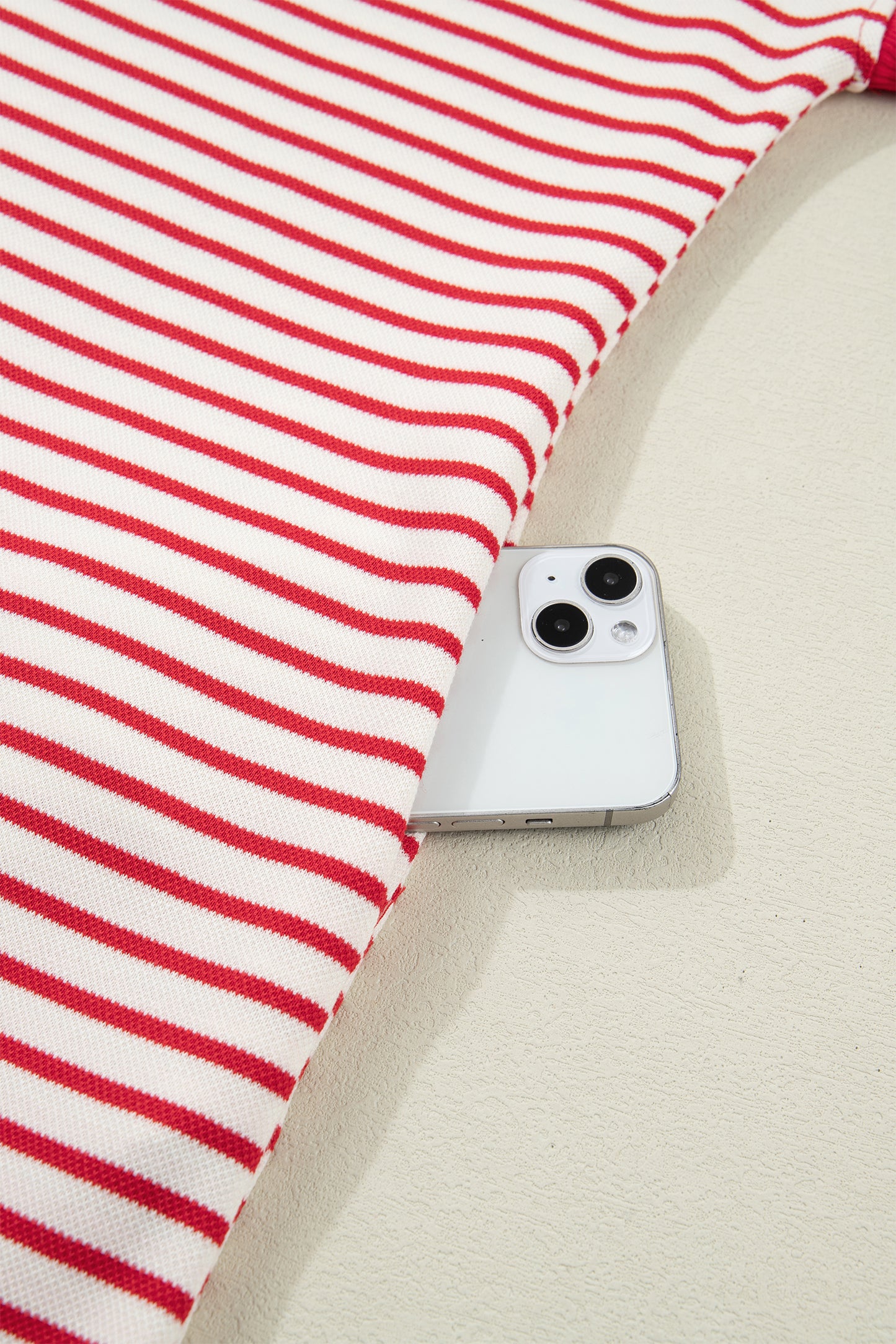Women's Red Stripe Summer Mini Dress with Pockets