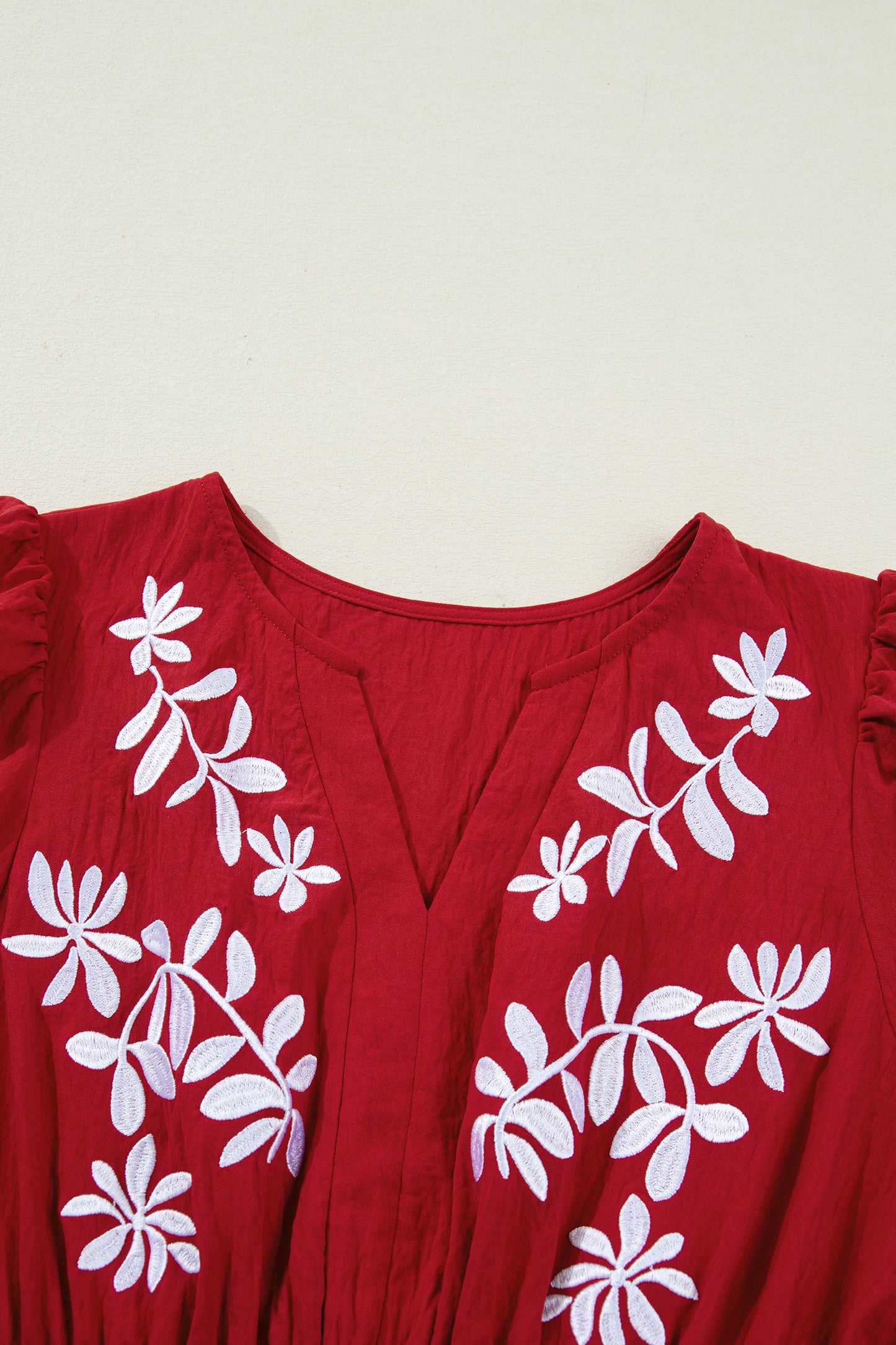 Women's Red Long Sleeve Summer Maxi Dress