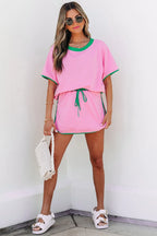Colourblock Co-ord Set with Drop Shoulder Top and Skort