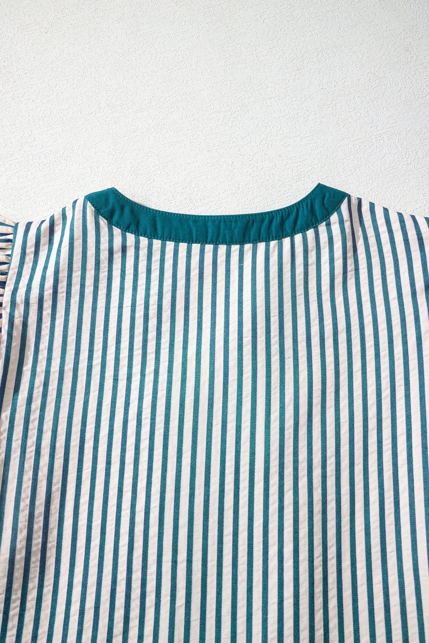 Women's Green Stripe Short Sleeve Summer Midi Dress