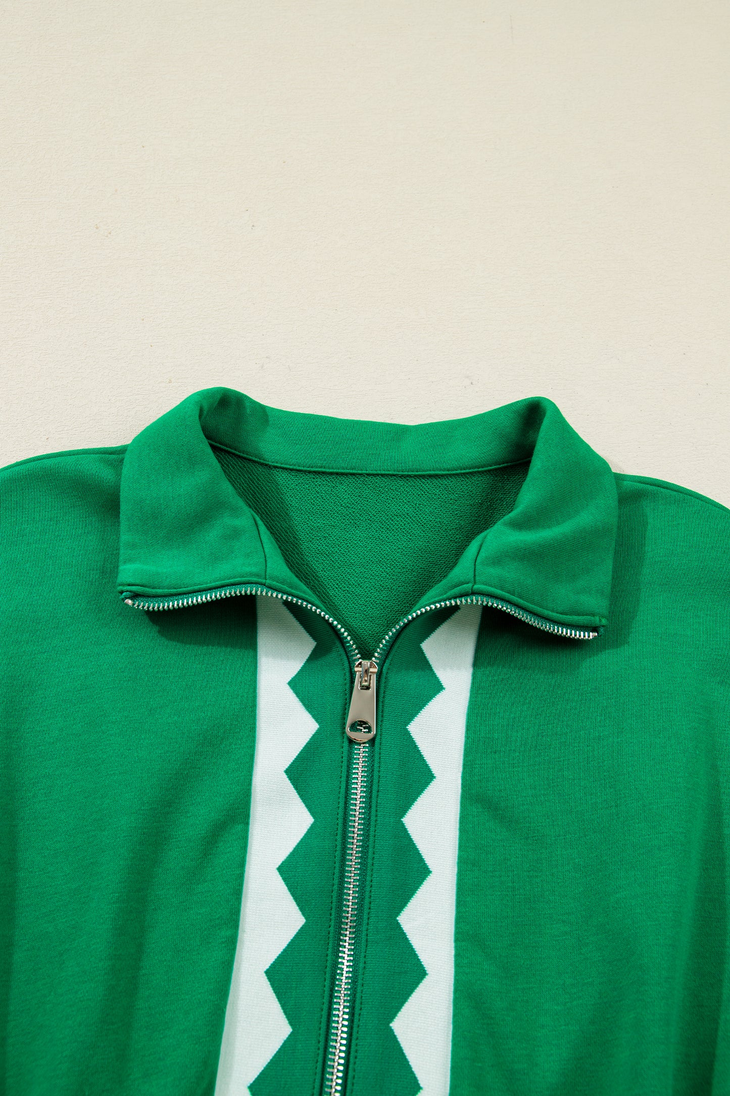 Women's Green Half Zip Short Sleeve Summer Mini Dress