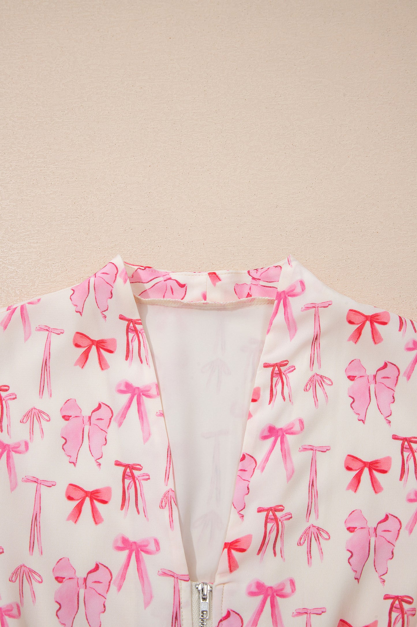 Women's Pink Full Zip Sleeveless Summer Mini Dress
