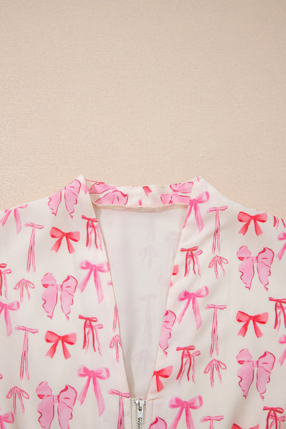 Women's Pink Full Zip Sleeveless Summer Mini Dress