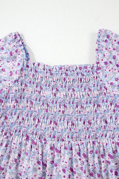 Women's Purple Floral Summer Maxi Dress