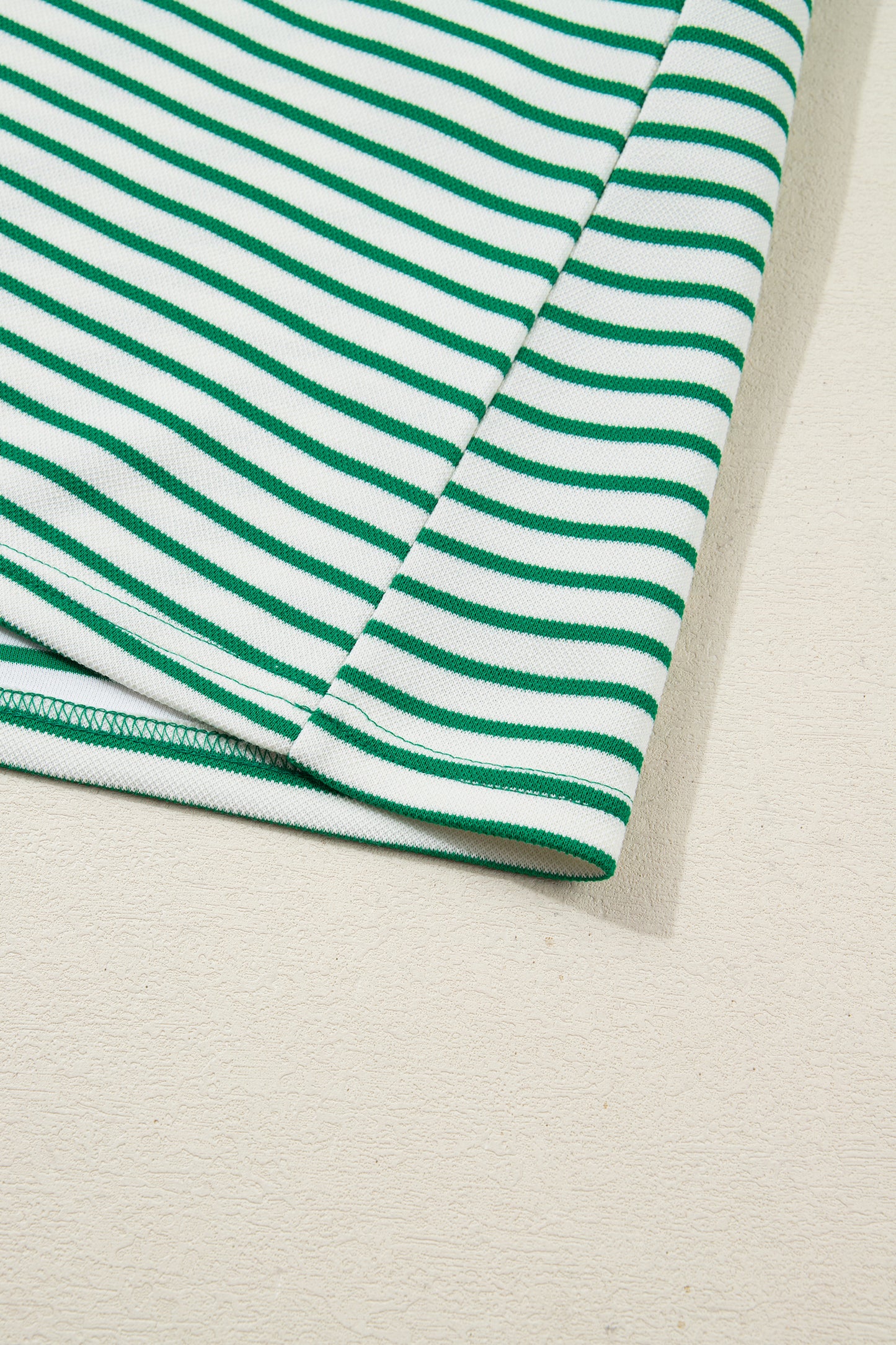 Women's Green Stripe Summer Mini Dress with Pockets