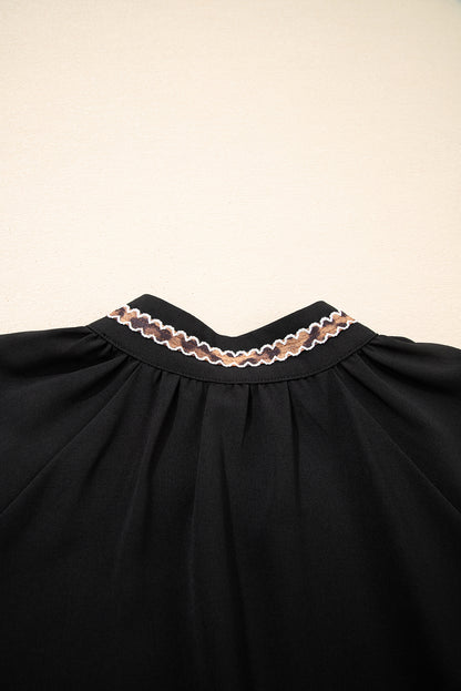 Women's Black V Neck Summer Mini Dress