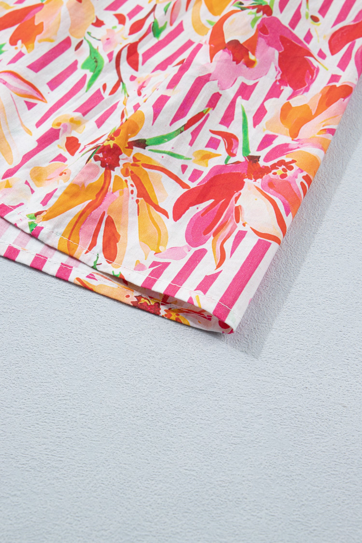 Pink Floral Puff Sleeve Babydoll Mini Dress for Women