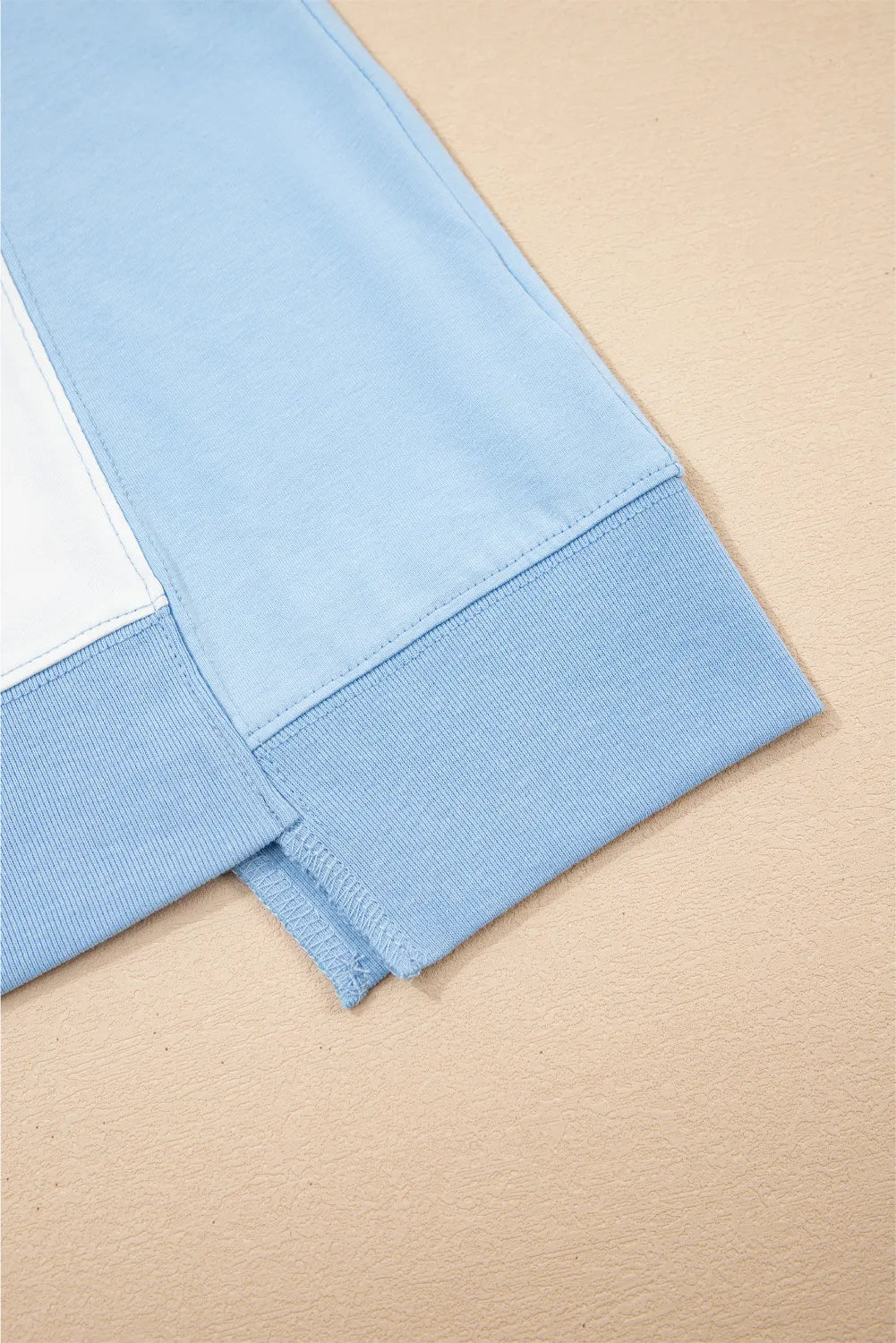 Sky Blue Colour Block Drop Shoulder T-Shirt