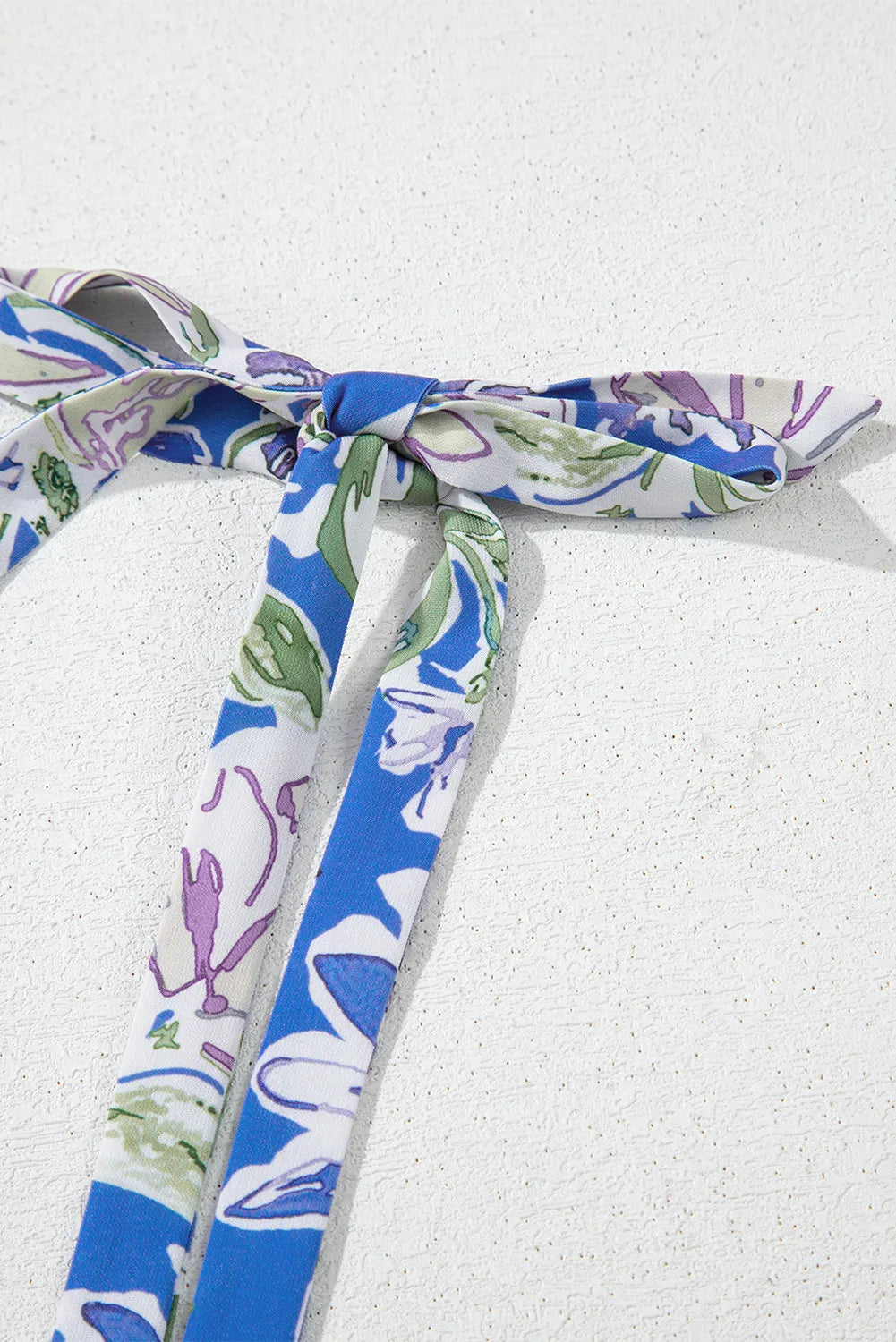 Sky Blue Floral Maxi Dress with Ruffle Tiers and Tie Straps