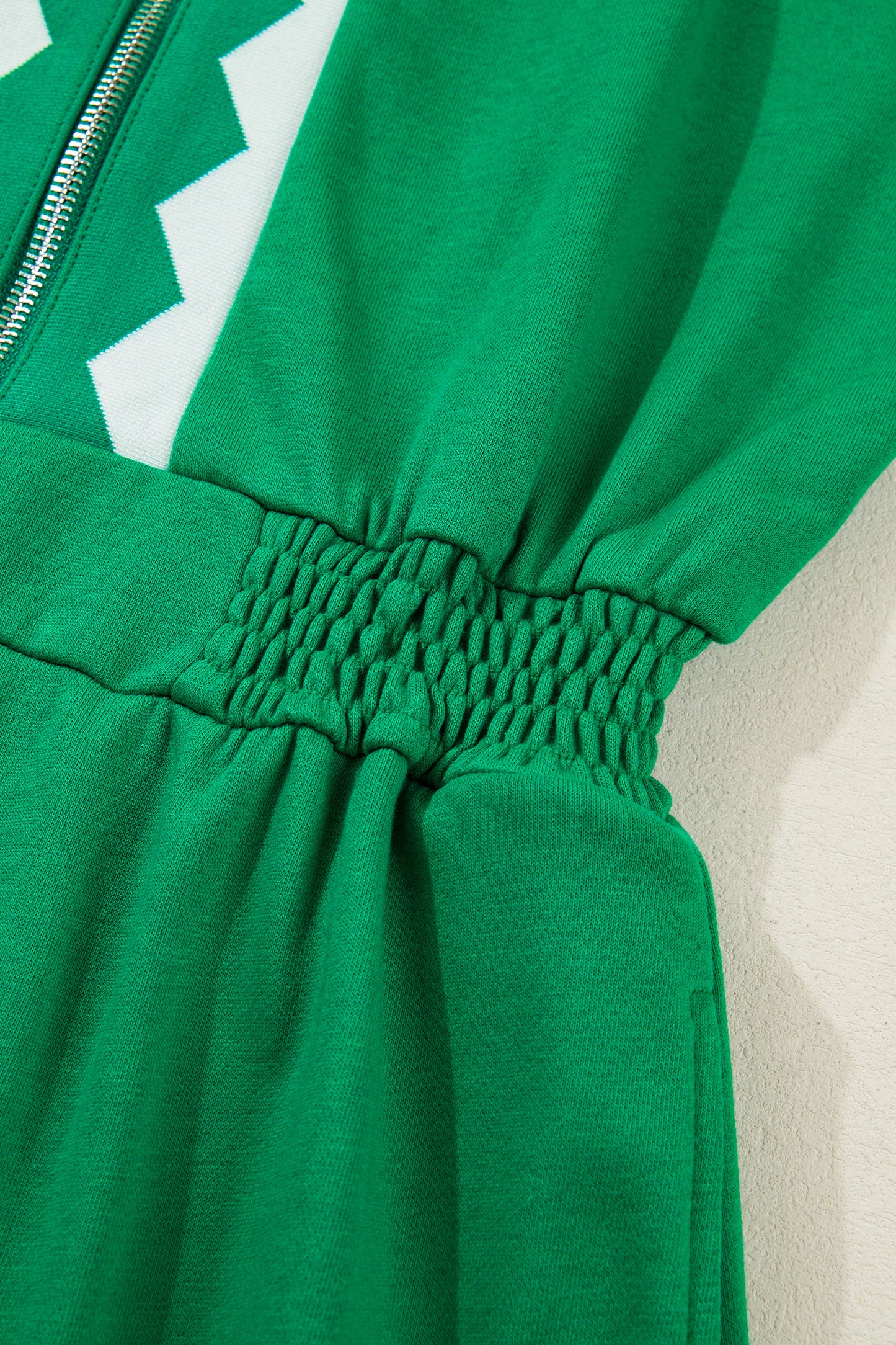 Women's Green Half Zip Short Sleeve Summer Mini Dress