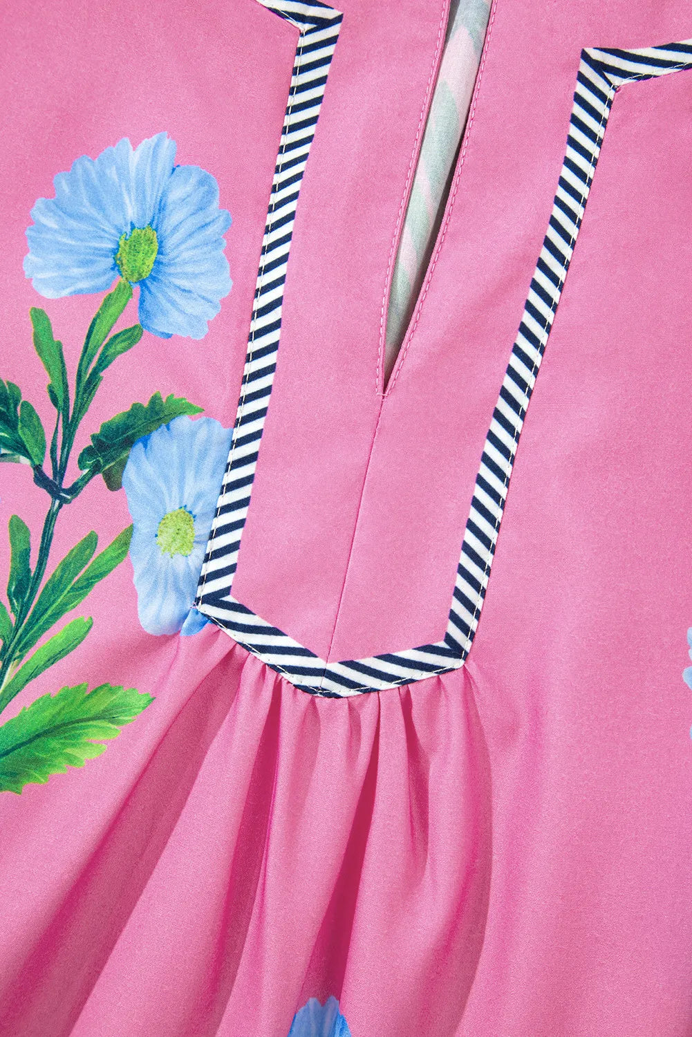 Bloom Pop Split-Neck Mini Dress