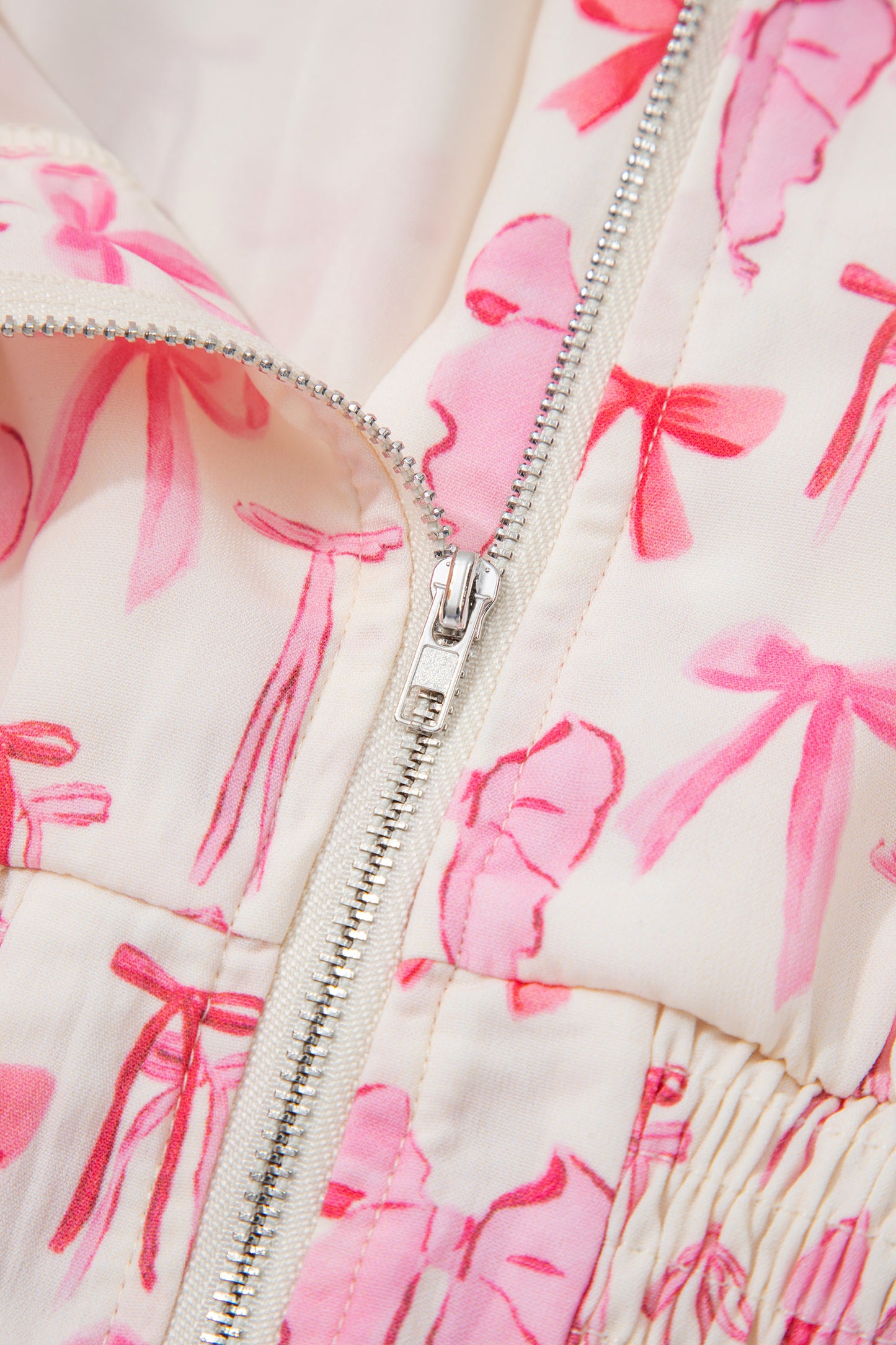 Women's Pink Full Zip Sleeveless Summer Mini Dress