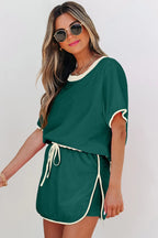 Colourblock Co-ord Set with Drop Shoulder Top and Skort