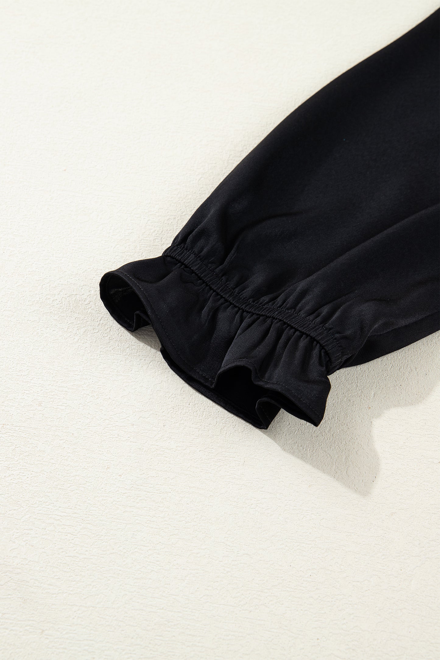 Women's Black Flounced Bracelet Sleeve Summer Midi Dress